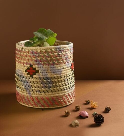 srjana Green Sabai Grass Multi Purpose Basket With Lid-picture-27