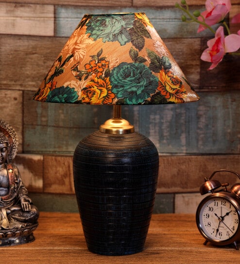 Multicolor Shade Table Lamp With Terracotta Base By Foziq