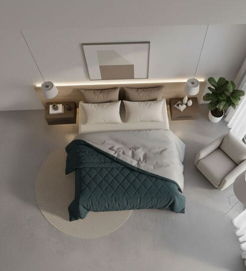 Green Soft Fluffy Micro Solid Plain Heavy Winter Double 150GSM Reversible Comforter