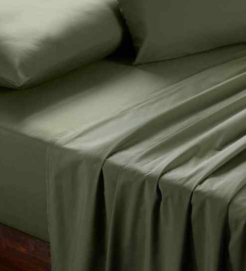 Green Solid 200 TC Cotton Single Bed Sheet with 1 Pillow Cover 24 Collection