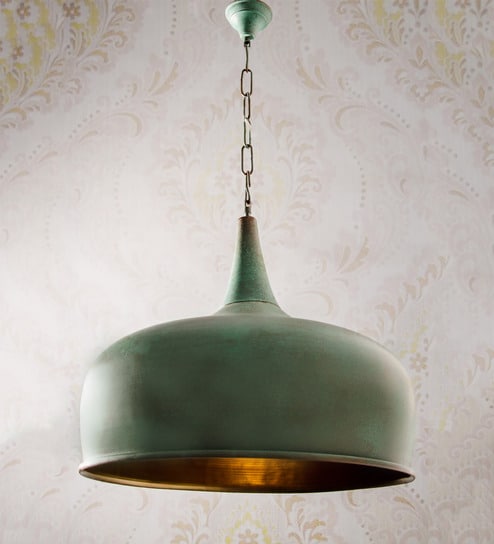 Green Metal Single Hanging Lights