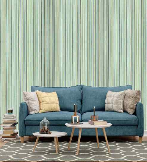 Green Striped Texture Wallpaper with Yellow Airport Navigation Signs