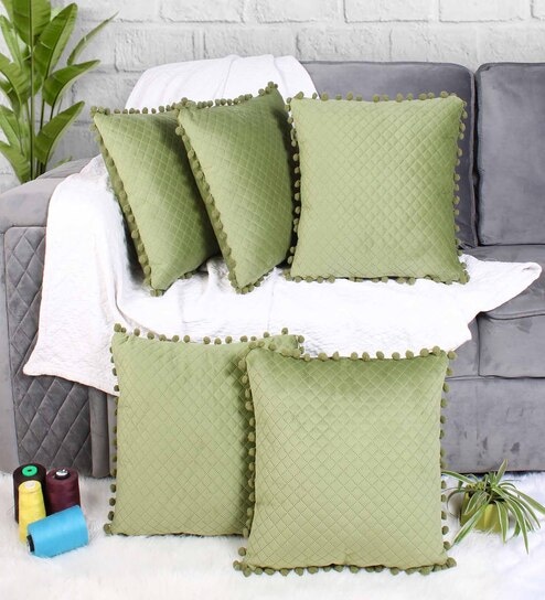 Green Sofa Set Of 2 (without Pillow Insert) Velvet Cushion Cover 45 X 45cm  Cushion Decorative Pillow Cover Gold Line Geometric Cushion Living Room Bed