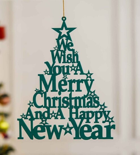 Green Wood Christmas Tree Wall Hanging