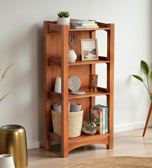 Grenoble Mango Wood Book Shelf In Walnet Finish
