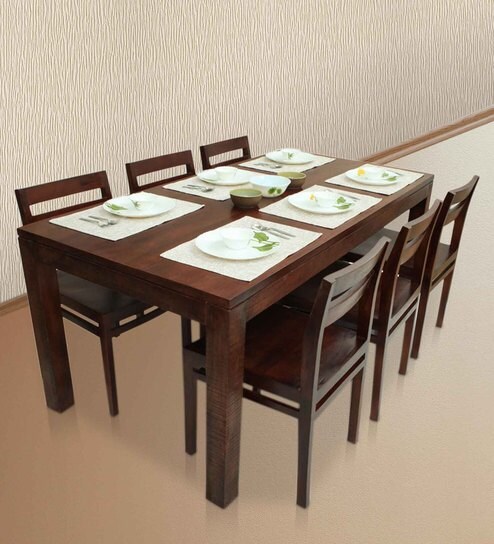 Buy Gresham Barcelona Six Seater Dining Table Set In Mahogany