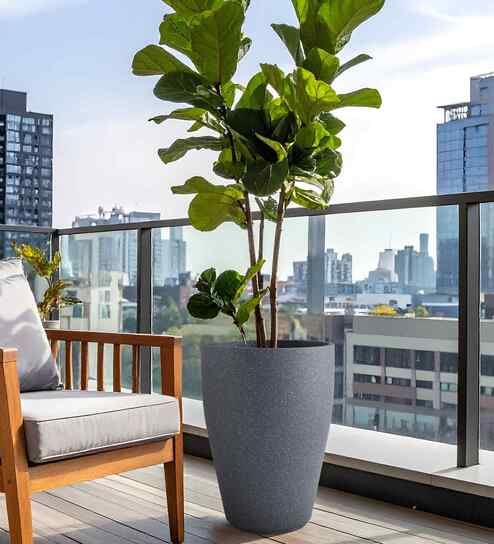 Grey VNR Round 18 Inches Planter