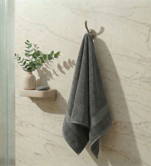 Grey 100% Cotton 380 Gsm Bath Towel