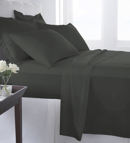 100% Cotton 400TC Fitted Double Bedsheet With 2 Pillow Covers by Pizuna