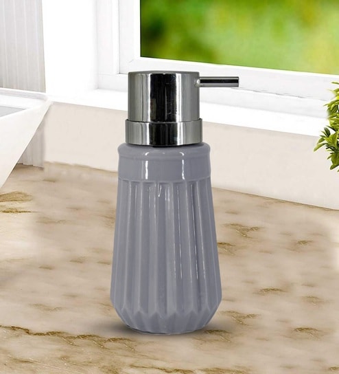 Grey 300 ml Ceramic Liquid Soap Dispenser 
