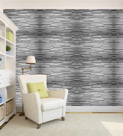 Grey 3d Design Printed Peel And Stick Self Adhesive Wallpaper By 100yellow