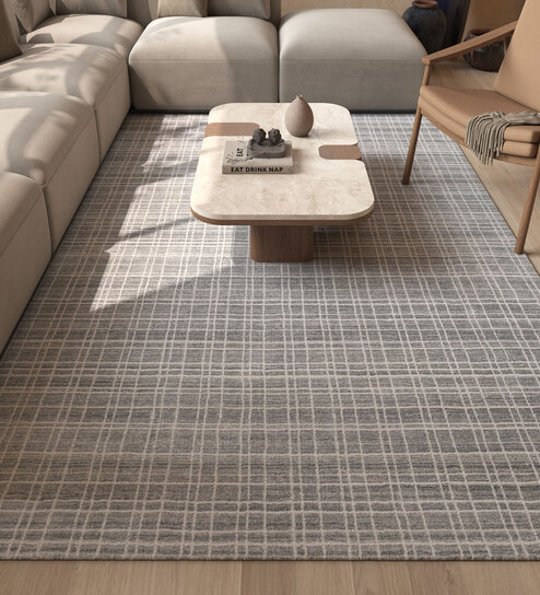 Grey Abstract Others 6 ft X 9 ft Hand Woven Carpet