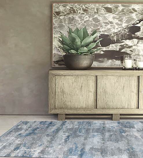 Grey Abstract Polypropylene 5 ft x 7 ft Machine Made Carpet by Apco