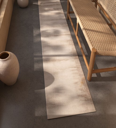 Grey Abstract Viscose 1'2 ft X 11'10 ft Hand Woven Runner
