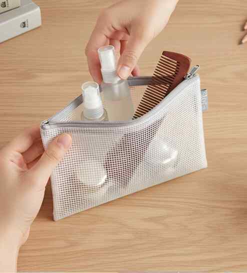 Grey Accessory Polypropyleneer Pouch Travel Cosmetic Bag Multipurpose Organizer