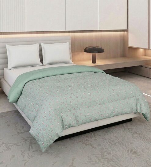 Grey and Orange 50% COTTON, 50% POLYESTER Solid 90 GSM King Bed Comforter