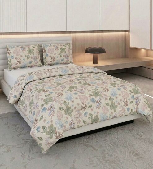 Grey and Pink 100% COTTON Solid 105 GSM Double Bed Comforter