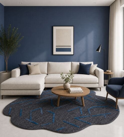 neu looms Grey Blue Natural Wool & Silk 5 X 3 Feet Rectangle Carpet-picture-39