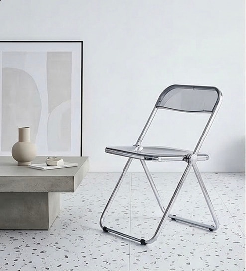 Grey Colour Acrylic Finish Folding Ether Chair