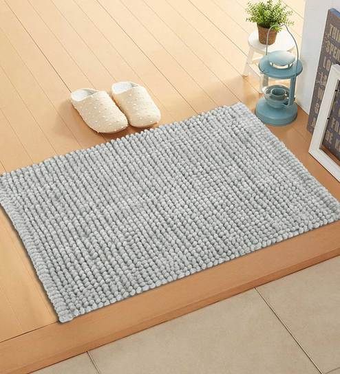 Buy Grey Cotton Solid Pattern Door Mat By Story Home Online