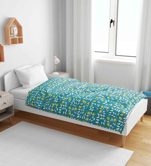 Blue Cotton Floral 120 GSM Single Kids Dohar