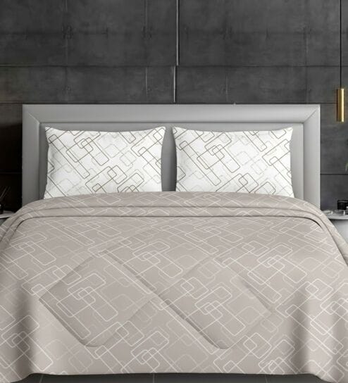 Grey Cotton Heavy Winter 210TC Printed Double 400GSM Comforter