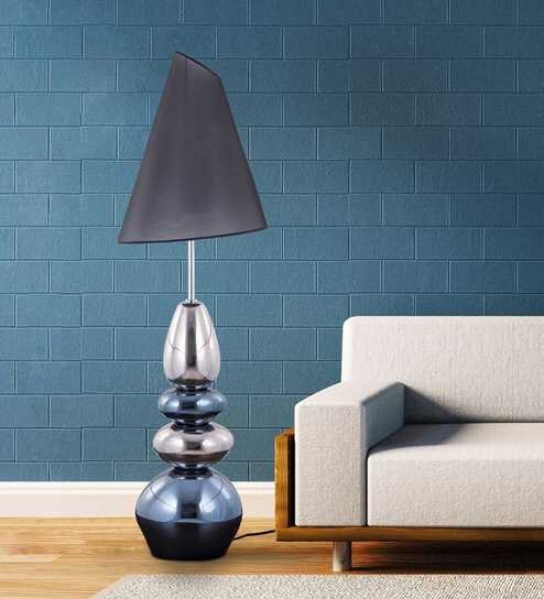 Buy Grey Fabric Pacific Cobalt Floor Lamp By The White Teak