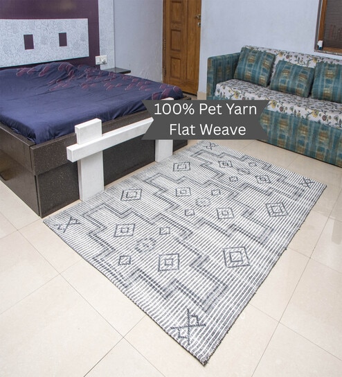 the woven legacy Grey Geometrical Pet 7X5 Feet Hand Woven Carpet-picture-38