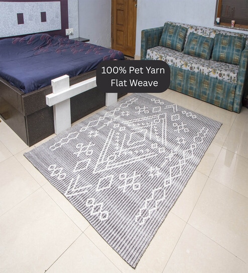 the woven legacy Grey Geometrical Pet 8X5 Feet Hand Woven Carpet-picture-23
