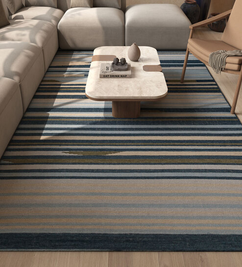 Grey Geometrical Wool 6 ft X 9 ft Flat Weaves