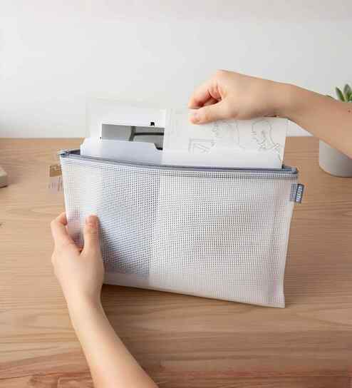 Grey Legal Size ZiPolypropyleneer Pouch Document Organizer