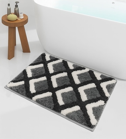 Grey Microfiber 16x24 Inches Super Soft Bath Mat