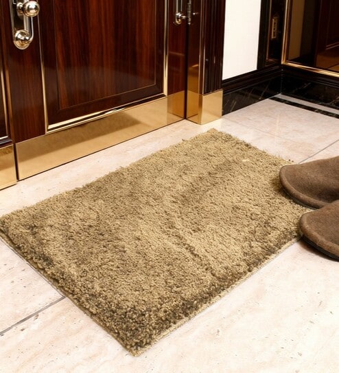 Grey Microfiber 24x16 Inches Anti-Skid Door Mat