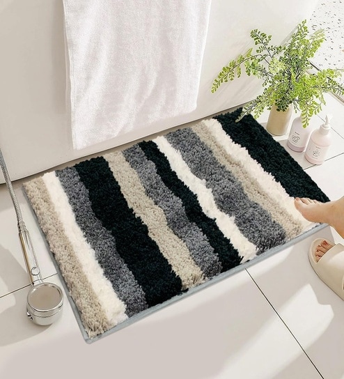Grey Microfibre 16x24 Inches Lightweight Bath Mat