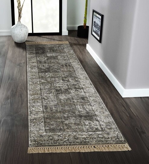 Grey Persian 2x3 Feet Machine Made Runner
