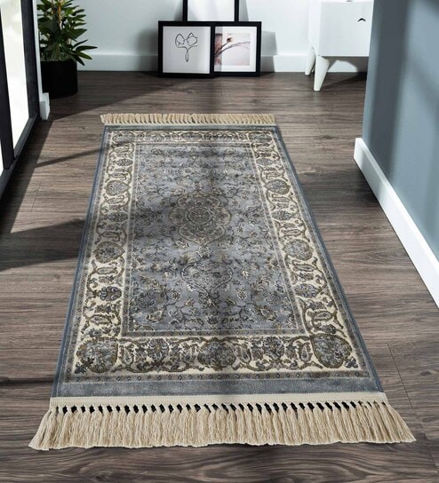 Grey Persian 2x3 Feet Machine Made Runner