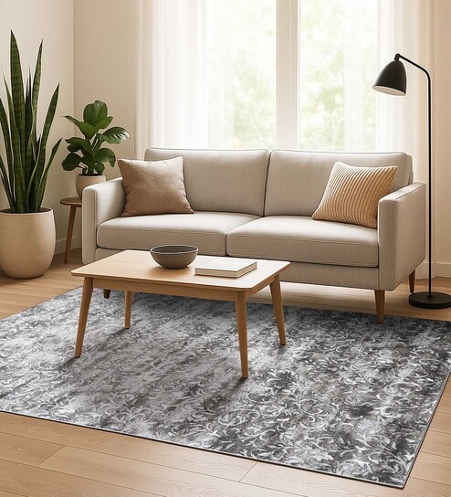 Grey Persian 4x6 Feet Machine Made Carpet