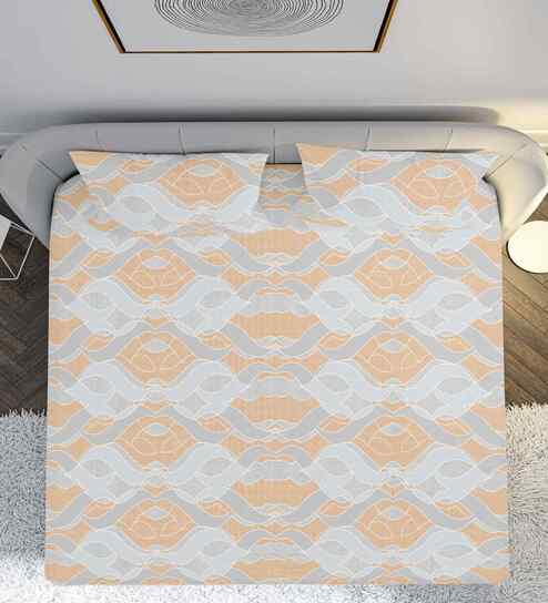 Grey Polycotton 1 Super King Bedsheet with 2 Pillow Covers