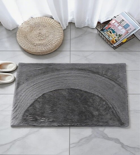 Grey Poleyster 24x16 Inches Anti-Skid Bath Mat