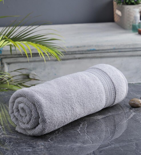 Grey Premium Cotton 700 GSM Solid Bath Towel