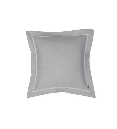 Grey Solid 300 TC Cotton 2 Pillow Case Euro Set