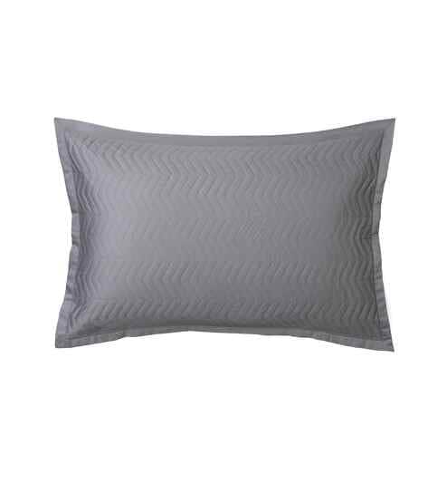 Grey Solid 300 TC Cotton 2 Pillow Sham Set