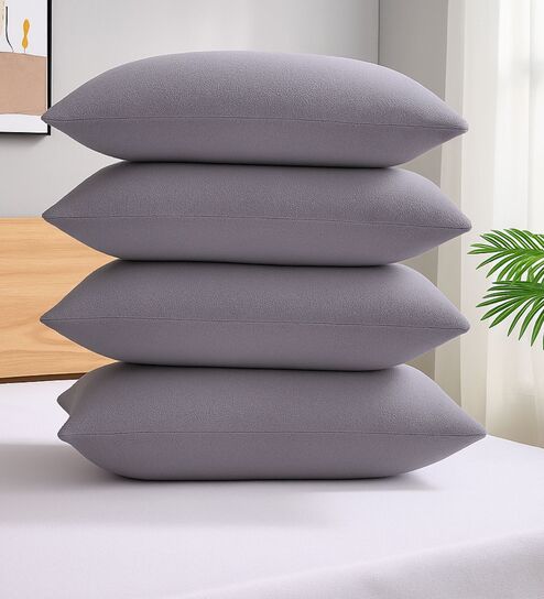 Grey Terry 300 TC Waterproof 18x28 inches Pillow Protector Covers Set of 4