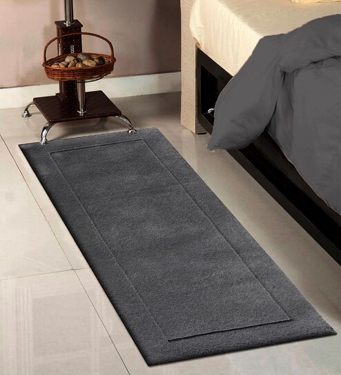 Buy Grey Wool 4 6 X 1 9 Feet Bedside Runner By Presto Online
