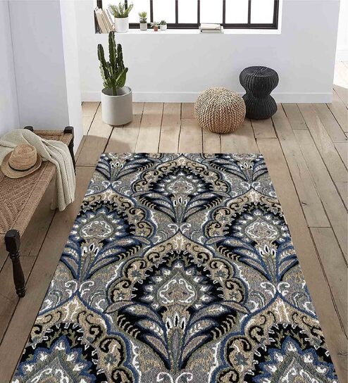 Grey Wool Floral 4 x 6 Feet Hand Tufted Carpet Hand Tufted Carpet By Numan Oriental Rugs