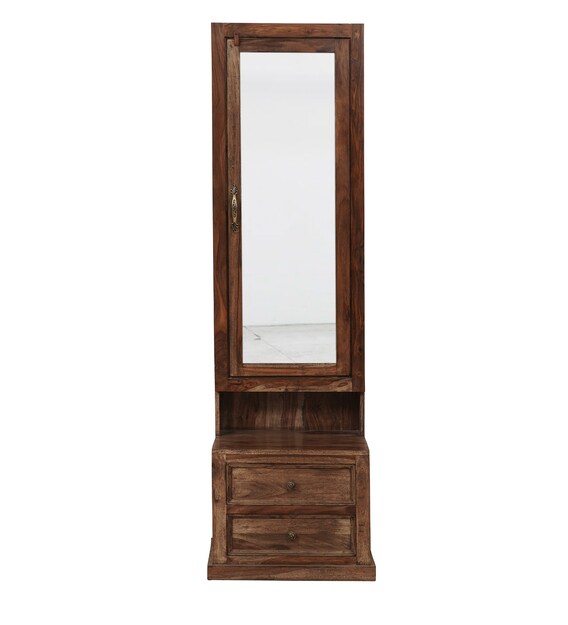 Buy Gracie Dressing Table With Hidden Mirror Storage In Honey Finish By