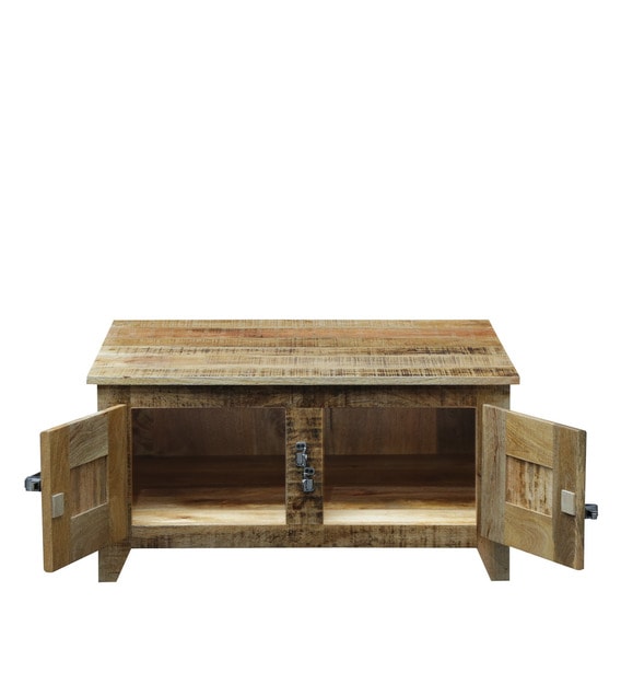 Buy Grayson Solid Wood Coffee Table with Storage by Bohemiana Online