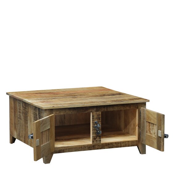 Buy Grayson Solid Wood Coffee Table with Storage by Bohemiana Online