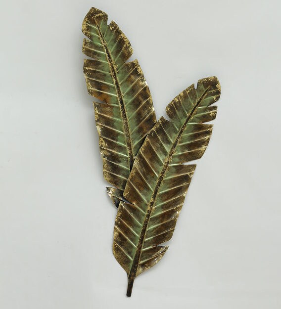 Buy Wrought Iron Banana Leaf Wall Art In Green By The Shining Rays