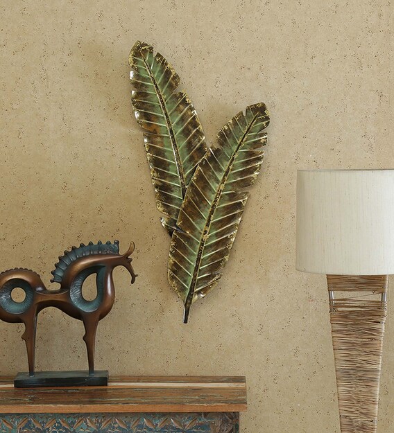 Buy Wrought Iron Banana Leaf Wall Art In Green By The Shining Rays